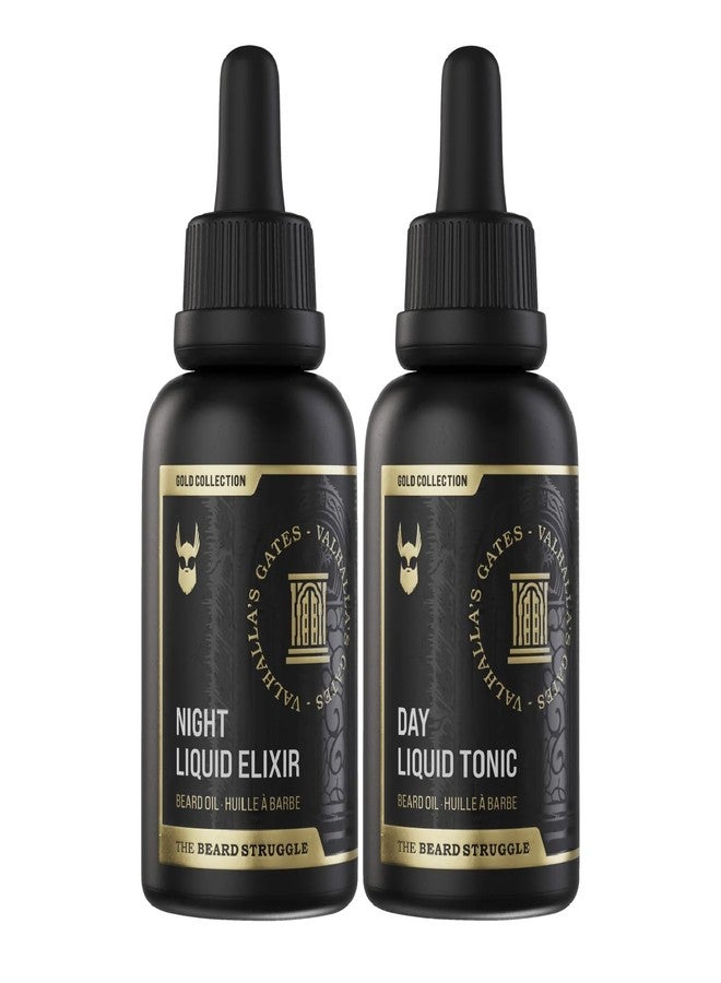 ذا بيرد سترجل مجموعة تونيك اللحية + زيت اللحية إكسير - المجموعة الذهبية - زيت للعناية باللحية - ينعم ويرطب ويقوي نمو اللحية - عبوة من قطعتين، بوابات فالهالا - Image 1